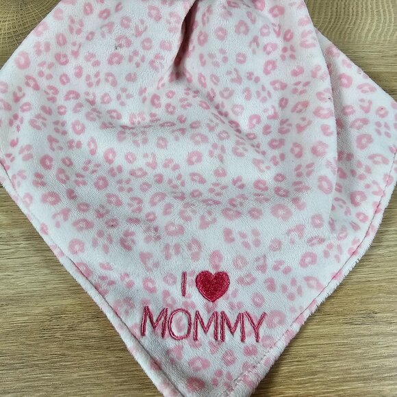 Carters Child of Mine Monkey Lovey Baby Plush Pink Leopard Print I Love Mommy - Picture 4 of 9